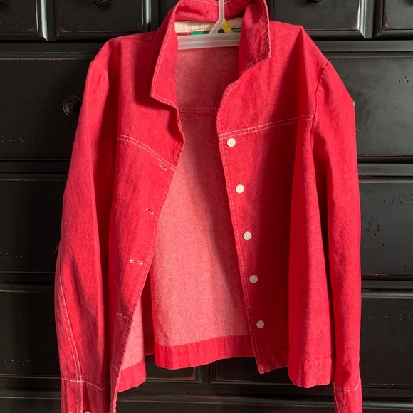 Jean Jacket, Red, La Redoute, Size 16, 100% cotton, Made in China - Picture 1 of 7